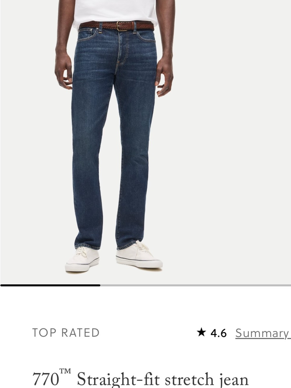 Jcrew Men's Straight-Fit Stretch Jeans - Dark Blue